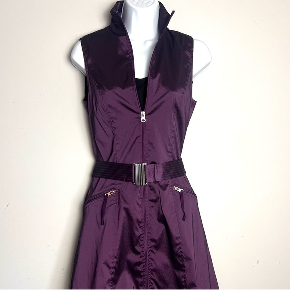 Joseph Ribkoff Purple Midi Dress with Zipper - Picture 7 of 7